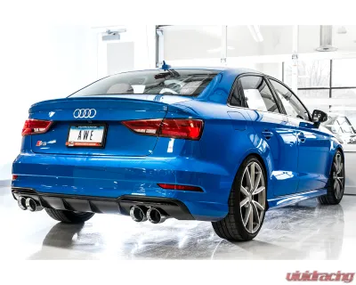 AWE Tuning SwitchPath Exhaust | 3" Diameter | 4" Quad Chrome Silver Tips Audi S3 2015-2020 - 3025-42068