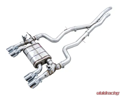 AWE Tuning SwitchPath Cat Back Exhaust | 3" Diameter | 4" Quad Chrome Silver BMW M3 2015-2018|BMW M4 2015-2020 - 3025-42070