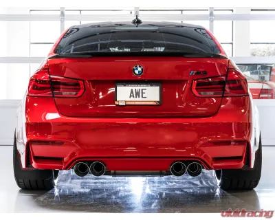 AWE Tuning SwitchPath Cat Back Exhaust | 3" Diameter | 4" Quad Chrome Silver BMW M3 2015-2018|BMW M4 2015-2020 - 3025-42070