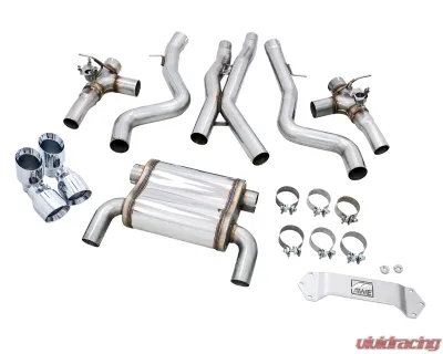 AWE Tuning SwitchPath Cat Back Exhaust | 3" Diameter | 4" Quad Chrome Silver BMW M3 2015-2018|BMW M4 2015-2020 - 3025-42070
