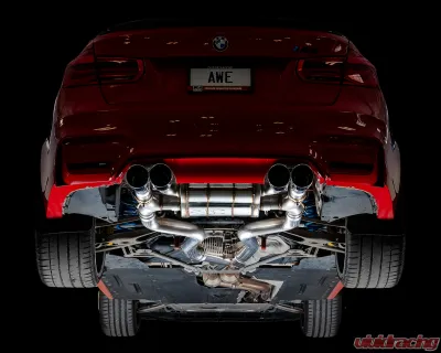 AWE Tuning SwitchPath Cat Back Exhaust | 3" Diameter | 4" Quad Chrome Silver BMW M3 2015-2018|BMW M4 2015-2020 - 3025-42070