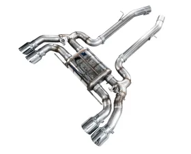 AWE Tuning SwitchPath Axleback Exhaust Chrome Silver Tips BMW X3 M 2020-2024