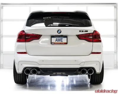 AWE Tuning SwitchPath Axleback Exhaust Chrome Silver Tips BMW X3 M 2020-2024 - 3025-42301