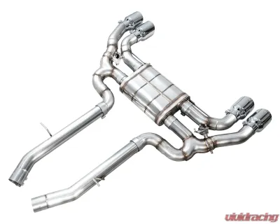 AWE Tuning SwitchPath Axleback Exhaust Chrome Silver Tips BMW X3 M 2020-2024 - 3025-42301