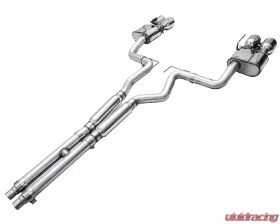AWE Tuning SwitchPath Exhaust | 5" Quad Chrome Silver Tips Ford Mustang Dark Horse 2024-2025 - 3025-42375