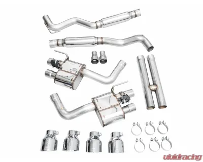 AWE Tuning SwitchPath Exhaust | 5" Quad Chrome Silver Tips Ford Mustang Dark Horse 2024-2025 - 3025-42375