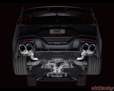 AWE Tuning SwitchPath Exhaust | 5" Quad Chrome Silver Tips Ford Mustang Dark Horse 2024-2025 - 3025-42375
