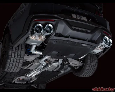AWE Tuning SwitchPath Exhaust | 5" Quad Chrome Silver Tips Ford Mustang Dark Horse 2024-2025 - 3025-42375