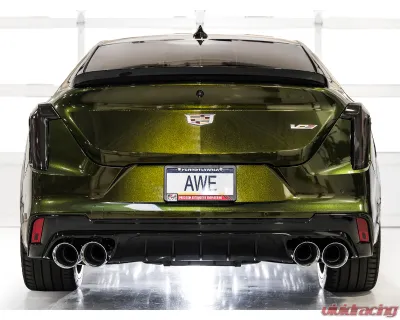 AWE Tuning SwitchPath Exhaust Chrome Silver Tips Cadillac CT4-V Blackwing 2022-2025 - 3025-42436