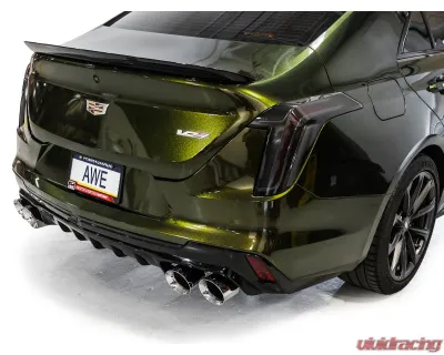 AWE Tuning SwitchPath Exhaust Chrome Silver Tips Cadillac CT4-V Blackwing 2022-2025 - 3025-42436