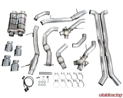 AWE Tuning SwitchPath Exhaust Chrome Silver Tips Cadillac CT4-V Blackwing 2022-2025 - 3025-42436