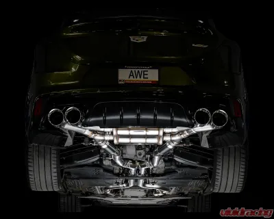 AWE Tuning SwitchPath Exhaust Chrome Silver Tips Cadillac CT4-V Blackwing 2022-2025 - 3025-42436