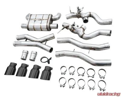 AWE Tuning SwitchPath Cat Back Exhaust | 3" Diameter | 4.5" Quad Chrome Silver Tips BMW M3 2021-2025|BMW M4 2021-2025 - 3025-42480