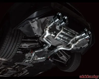 AWE Tuning SwitchPath Exhaust | 4.5" Quad Chrome Silver Tips BMW G87 M2 2023-2025 - 3025-42487