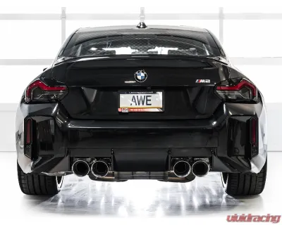 AWE Tuning SwitchPath Exhaust | 4.5" Quad Chrome Silver Tips BMW G87 M2 2023-2025 - 3025-42487