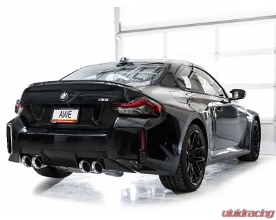 AWE Tuning SwitchPath Exhaust | 4.5" Quad Chrome Silver Tips BMW G87 M2 2023-2025 - 3025-42487