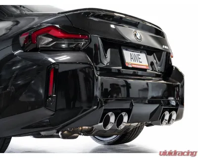 AWE Tuning SwitchPath Exhaust | 4.5" Quad Chrome Silver Tips BMW G87 M2 2023-2025 - 3025-42487