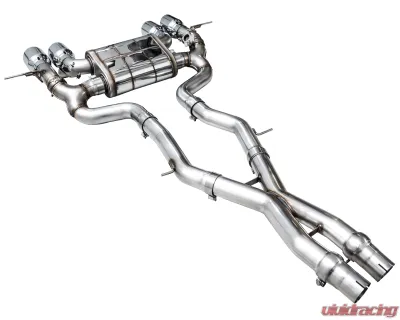 AWE Tuning SwitchPath Exhaust | 4.5" Quad Chrome Silver Tips BMW G87 M2 2023-2025 - 3025-42487