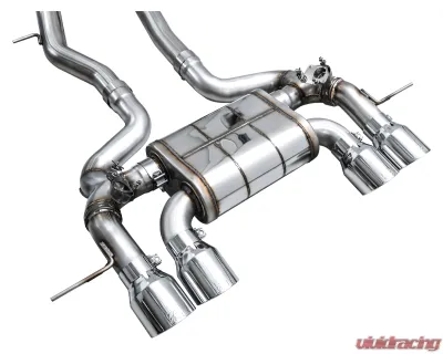 AWE Tuning SwitchPath Exhaust | 4.5" Quad Chrome Silver Tips BMW G87 M2 2023-2025 - 3025-42487