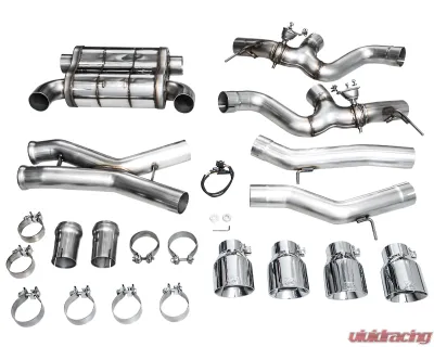 AWE Tuning SwitchPath Exhaust | 4.5" Quad Chrome Silver Tips BMW G87 M2 2023-2025 - 3025-42487