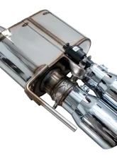 AWE Tuning SwitchPath Cat-back Exhaust Quad Chrome Silver Tips Ford Mustang GT 2018-2023                                     - 3025-42550 - Image 3