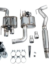 AWE Tuning SwitchPath Cat-back Exhaust Quad Chrome Silver Tips Ford Mustang GT 2018-2023                                     - 3025-42550 - Image 5