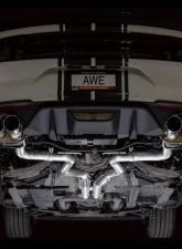 AWE Tuning SwitchPath Cat-back Exhaust Quad Chrome Silver Tips Ford Mustang GT 2018-2023                                     - 3025-42550 - Image 6