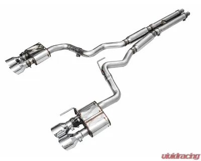 AWE Tuning SwitchPath Exhaust | 5" Quad Chrome Silver Tips Ford Mustang GT 2024-2024|Ford Mustang GT Premium 2024-2024 - 3025-42650