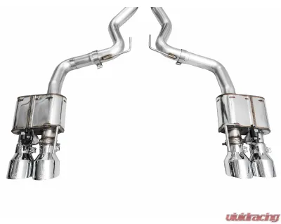AWE Tuning SwitchPath Exhaust | 5" Quad Chrome Silver Tips Ford Mustang GT 2024-2024|Ford Mustang GT Premium 2024-2024 - 3025-42650