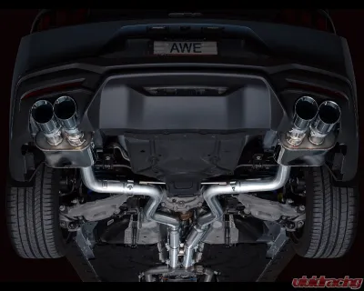 AWE Tuning SwitchPath Exhaust | 5" Quad Chrome Silver Tips Ford Mustang GT 2024-2024|Ford Mustang GT Premium 2024-2024 - 3025-42650