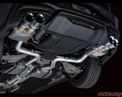 AWE Tuning SwitchPath Exhaust | 5" Quad Chrome Silver Tips Ford Mustang GT 2024-2024|Ford Mustang GT Premium 2024-2024 - 3025-42650