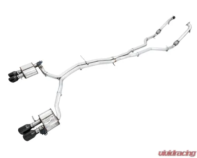 AWE Tuning SwitchPath Exhaust | 2.5" Diameter | 4" Quad Diamond Black Tips Audi S5 2018-2024 - 3025-43042