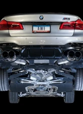 AWE Tuning SwitchPath Cat Back Exhaust | 3" Diameter | 4" Quad Diamond Black Tips BMW M5 2018-2023                                     - 3025-43066 - Image 2