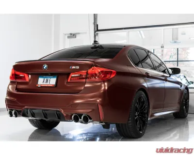 AWE Tuning SwitchPath Cat Back Exhaust | 3" Diameter | 4" Quad Diamond Black Tips BMW M5 2018-2023 - 3025-43066