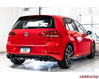 AWE Tuning SwitchPath Exhaust | 3" Diameter | 4" Quad Diamond Black Tips Volkswagen Golf R 2015-2017 - 3025-43068