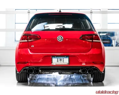 AWE Tuning SwitchPath Exhaust | 3" Diameter | 4" Quad Diamond Black Tips Volkswagen Golf R 2018-2019 - 3025-43070