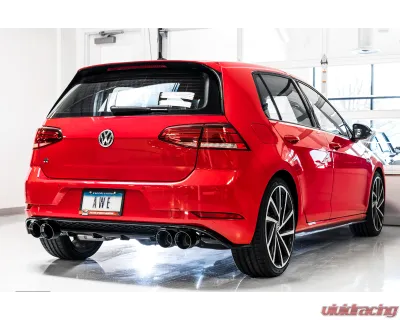 AWE Tuning SwitchPath Exhaust | 3" Diameter | 4" Quad Diamond Black Tips Volkswagen Golf R 2018-2019 - 3025-43070