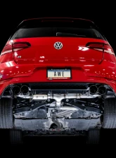 AWE Tuning SwitchPath Exhaust | 3" Diameter | 4" Quad Diamond Black Tips Volkswagen Golf R 2018-2019                                     - 3025-43070 - Image 6