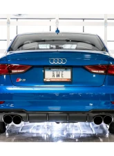 AWE Tuning SwitchPath Exhaust | 3" Diameter | 4" Quad Diamond Black Tips Audi S3 2015-2020                                     - 3025-43072 - Image 3