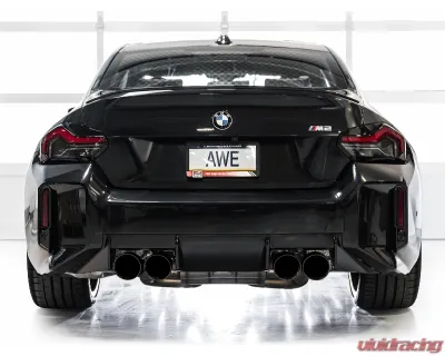 AWE Tuning SwitchPath Exhaust | 4.5" Quad Diamond Black Tips BMW G87 M2 2023-2025 - 3025-43487