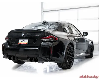 AWE Tuning SwitchPath Exhaust | 4.5" Quad Diamond Black Tips BMW G87 M2 2023-2025 - 3025-43487