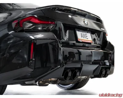 AWE Tuning SwitchPath Exhaust | 4.5" Quad Diamond Black Tips BMW G87 M2 2023-2025 - 3025-43487