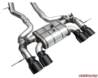 AWE Tuning SwitchPath Exhaust | 4.5" Quad Diamond Black Tips BMW G87 M2 2023-2025 - 3025-43487