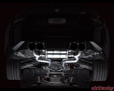 AWE Tuning SwitchPath Exhaust | 4.5" Quad Diamond Black Tips BMW G87 M2 2023-2025 - 3025-43487
