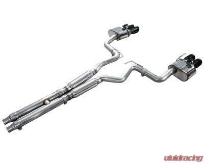AWE Tuning SwitchPath Cat-back Exhaust Quad Diamond Black Tips Ford Mustang GT 2018-2023 - 3025-43550