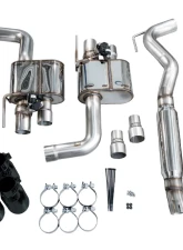 AWE Tuning SwitchPath Cat-back Exhaust Quad Diamond Black Tips Ford Mustang GT 2018-2023                                     - 3025-43550 - Image 5