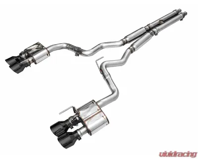 AWE Tuning SwitchPath Exhaust | 4" Quad Diamond Black Tips Ford Mustang GT Premium 2024-2024 - 3025-43650