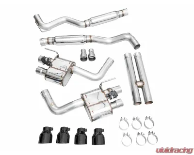 AWE Tuning SwitchPath Exhaust | 4" Quad Diamond Black Tips Ford Mustang GT Premium 2024-2024 - 3025-43650