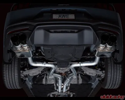 AWE Tuning SwitchPath Exhaust | 4" Quad Diamond Black Tips Ford Mustang GT Premium 2024-2024 - 3025-43650