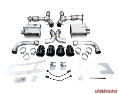 AWE Tuning SwitchPath Exhaust | 3" Diameter | 4.5" Quad Diamond Black Tips Chevrolet Corvette Z06 2023-2025 - 3025-43906